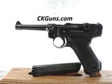 BLACK WIDOW MAUSER BANNER POLICE P-08 LUGER.  9MM, SER. 7474 Y, MFG 1942 - 1 of 12