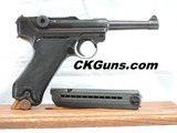 VERY RARE, "MAUSER BANNER POLICE BLACK WIDOW" LUGER P-O8, MFG.1942, CAL. 9MM. SER. 7474 y. - 1 of 14