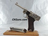 GORGEOUS NICKEL DWM MDL. P.08 CAL. .30 LUGER SER. 81996 - 1 of 14