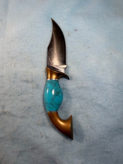 Awesome Iron Mountain Turquoise Handled Knife - Image 3 of 3
