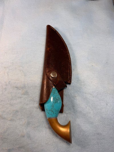 Awesome Iron Mountain Turquoise Handled Knife - Image 2 of 3