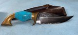 Awesome Iron Mountain Turquoise Handled Knife - Image 1 of 3