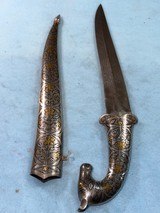 Awesome Indo Persian Khanjar Damascene Dagger - Image 3 of 6