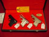FN Baby Browning Auto Pistol 3 Gun Set in Browning Presentation Case, Renaissance, Lighweight, and Std Model, Mint Condition - 10 of 11