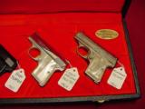 FN Baby Browning Auto Pistol 3 Gun Set in Browning Presentation Case, Renaissance, Lighweight, and Std Model, Mint Condition - 3 of 11