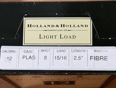 Holland & Holland 12 gauge X 2 1/2" #8 Shot Collectible Shotgun Ammo