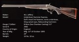 W.J. Jeffery, 8-Bore, Elephant Rifle, Mfg. 1895 Double Rifle - 2 of 15