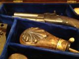 Antique cased London percussion pistol with accessories swivel barrel- 9 of 10