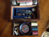 Antique gambling kit with Colt 1849 pocket pistol and accessories - 3 of 10