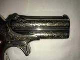 Engraved Nickel Remington Derringer with wood grips - 3 of 7