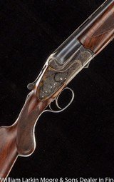AYA 37 Super Two barrel set Pigeon gun 12ga 2x28" M&IM and IM&XF, Factory leather case, English engraving - 1 of 9