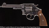 SMITH & WESSON .45 Hand Ejector, .45acp, 5", Blue, Checkered walnut grips, Half moon clips, Mfg 1937 - 2 of 3
