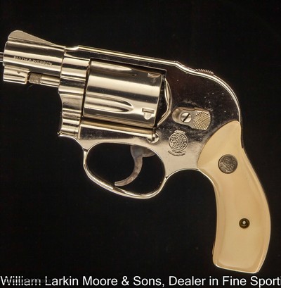 SMITH & WESSON MODEL 38, .38 SPECIAL IVORY GRIPS & BOX