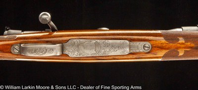 GRAHAM CUSTOM ALASKAN, (FN CUSTOM SPORTING RIFLE) .375 H&H, SWAROVSKI HABICHT 3-10X42 SCOPE IN QD RINGS, ENGRAVED, PRETTY WOOD - Image 6 of 8