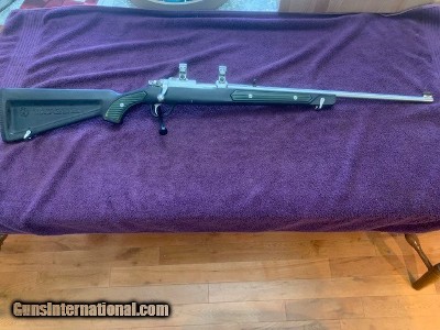 Ruger 77/22 All Weather Boat Paddle Stock With Green Inserts