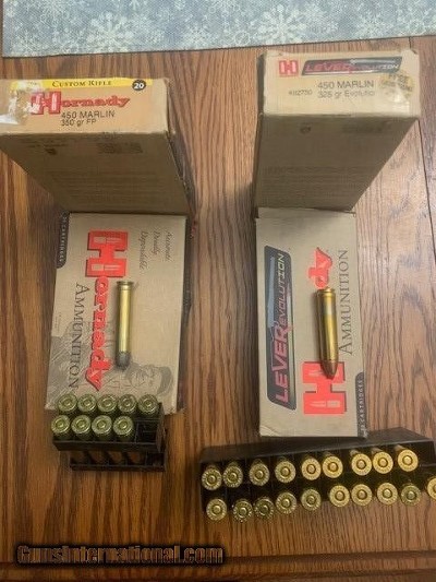 450 Marlin Hornady 325 Grain or 350 Grain $95 Per Box, Shipping Charge Actual UPS Charge