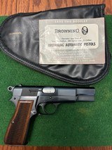 Browning Hi Power 9mm T Series With Browning Zipper Pouch and Owners Manual 99+% Condition