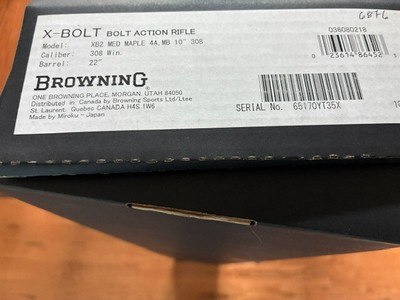 Browning X- Bolt Medallion Maple 308 Win - Image 6 of 6