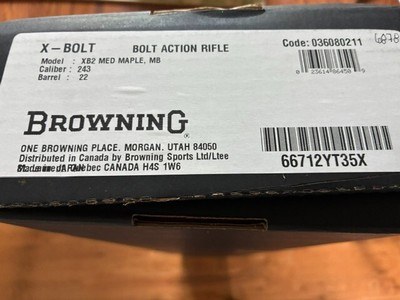 Browning X- Bolt 2 Maple 243 Win - Image 6 of 6
