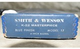 SMITH & WESSON ~ 17-2 ~ K-22 MASTERPIECE ~ .22 LONG RIFLE - 8 of 9