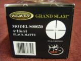 Weaver Model 800650 4-16x44 Grand Slam Riflescope (Dual-X) Free Shipping - 1 of 2