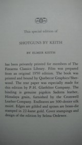 Shotguns by Keith, Privately Printed for Members of the Firearms Classics Library, Leather bound, collector condition - 4 of 6