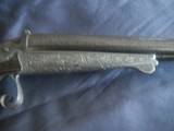 Pin fire 12ga exquisitely chisel engraved E. Bernard double barrel shotgun in astonishingly excellent condition throughout - 5 of 15