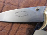 "Gavin Dickerson" of S. Africa Custom "Damascus" Lockback Folder with Mastodon Ivory Scales! - 4 of 11