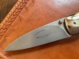 "Gavin Dickerson" of S. Africa Custom "Damascus" Lockback Folder with Mastodon Ivory Scales! - 9 of 11