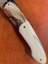"Gavin Dickerson" of S. Africa Custom "Damascus" Lockback Folder with Mastodon Ivory Scales! - 7 of 11
