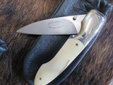 "Gavin Dickerson" of S. Africa Custom "Damascus" Lockback Folder with Mastodon Ivory Scales! - 3 of 11