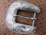 DIABLO Silversmith CUSTOM Ranger (4-Piece) Buckle Set, ENGRAVED - Sterling Silver - 4 of 12