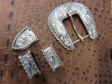 DIABLO Silversmith CUSTOM Ranger (4-Piece) Buckle Set, ENGRAVED - Sterling Silver - 11 of 12