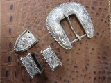 DIABLO Silversmith CUSTOM Ranger (4-Piece) Buckle Set, ENGRAVED - Sterling Silver - 2 of 12