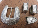 DIABLO Silversmith CUSTOM Ranger (4-Piece) Buckle Set, ENGRAVED - Sterling Silver - 10 of 12
