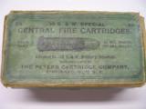  PETERS CARTRIDGE COMPANY ---------- VERY EARLY FULL BOX .38 S&W SPECIAL - 10 of 10