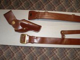 OFFICERS WW II ( PERSONAL PURCHASE ) HOLSTER WITH SAM BROWNE BELTS - 2 of 15