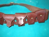 BRITISH P-1903 LEATHER 5 PACKET BANDOLIER - 10 of 11