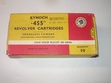 KYNOCH FULL BOX OF .455 REVOLVER CARTRIDGES - 1 of 11