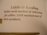 LIDDLE
& KAEDING BRASS BULLET MOLD IN .44 CALIBER - 15 of 15