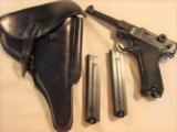 '42 BYF Black Widow Luger rig 2 clips, holster - 1 of 13