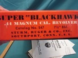 Ruger old model Super Blackhawk 3 screw .44mag. New in box 7 1/2" - 8 of 9