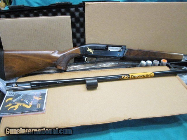 Browning Maxus Black Gold 12ga 28 New In Box Blue With Gold Ducks For Sale