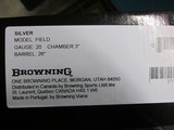 Browning Silver Field Hunter 20ga. 26" New in box 3" - 12 of 12