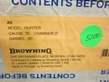 Browning A-5 Hunter 20ga. 26