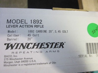 Winchester Model 1892 Carbine 45LC New in box - Image 7 of 7