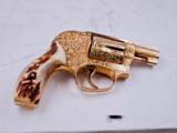 Smith & Wesson Model 38 Engraved and Gold Plated Revolver Bledso Engraved by Weldon Bledsoe - 1 of 6
