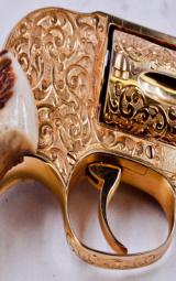 Smith & Wesson Model 38 Engraved and Gold Plated Revolver Bledso Engraved by Weldon Bledsoe - 4 of 6