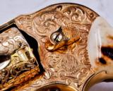 Smith & Wesson Model 38 Engraved and Gold Plated Revolver Bledso Engraved by Weldon Bledsoe - 3 of 6