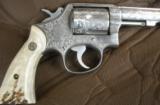 Smith & Wesson Model 65-1, Engraved, Stag Grips S&W medallion grips, with original box - 1 of 6